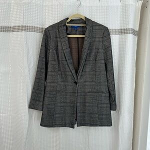 H&M Women's Grey Plaid Blazer